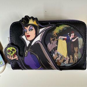 Loungefly Disney Snow White Evil Queen Villains Scenes Zip Around Wallet NWT